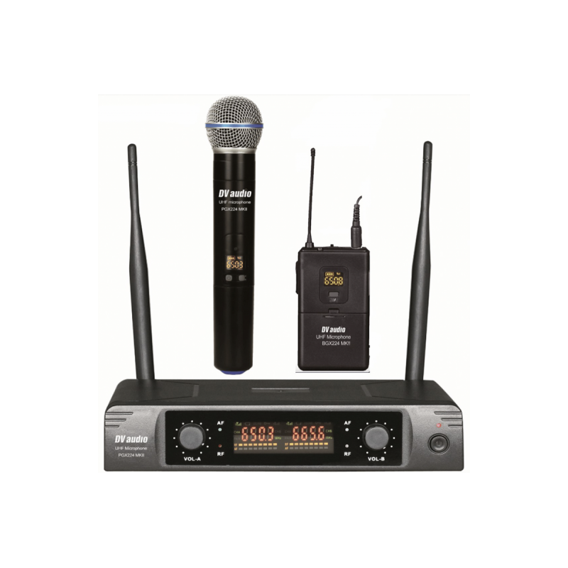 Радіосистема DV audio BGX-224 MKII комбінована (з ручним та поясним передавачами)