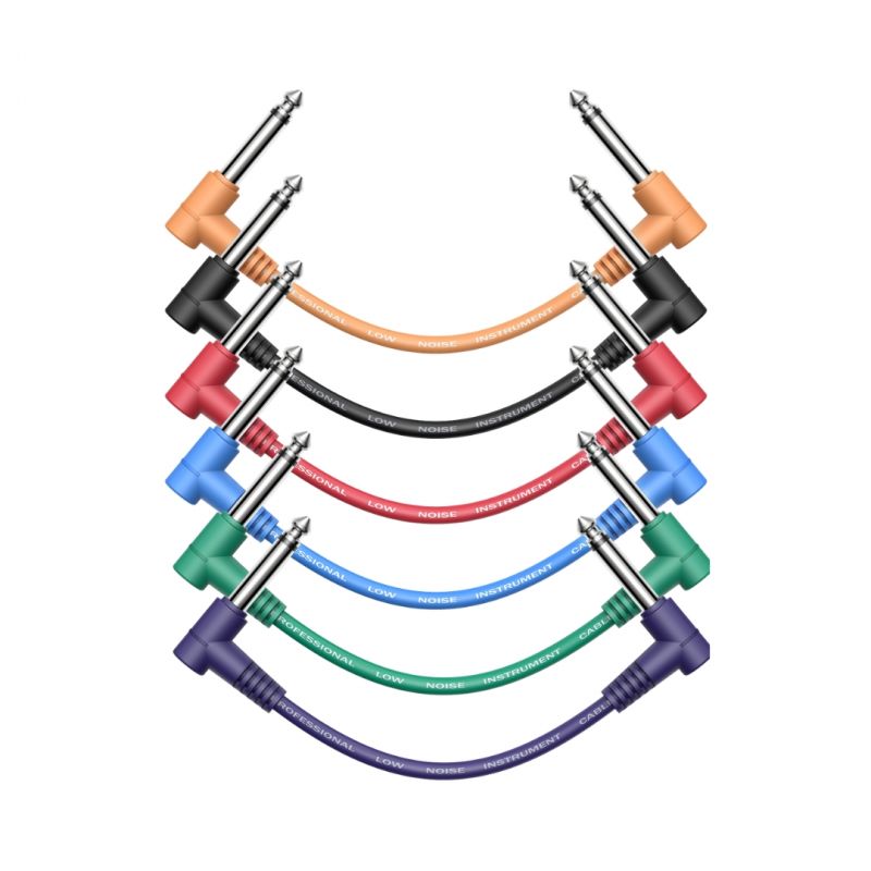  Кабель Donner Music 6 Inch Guitar Patch Cable Colored cable 6-Pack EC2009