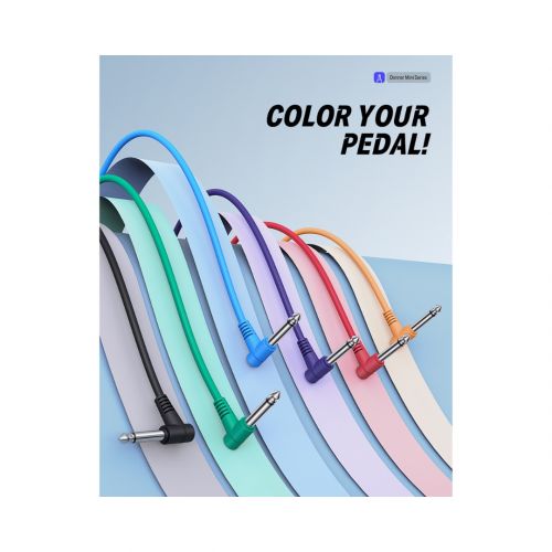  Кабель Donner Music 6 Inch Guitar Patch Cable Colored cable 6-Pack EC2009