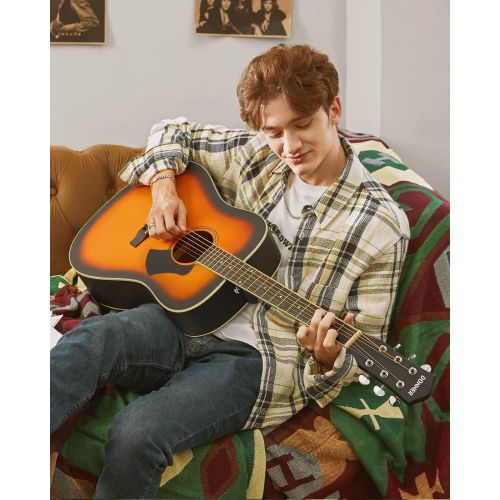 Набор для акустической гитары с аксессуарами Donner Music Sunburst Acoustic Guitar EC1019