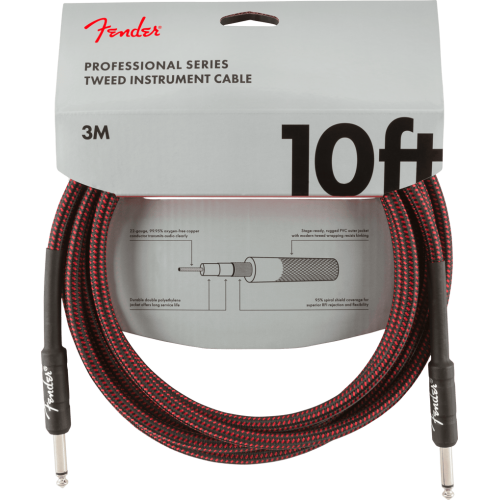  Кабель инструментальный Fender Cable Professional Series 10' Red Tweed