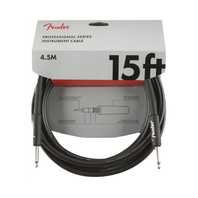  Кабель инструментальный Fender Cable Professional Series 15' Angled Black