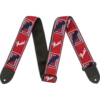 Гитарный ремень FENDER STRAP 2" MONOGRAMMED RED WHITE BLUE