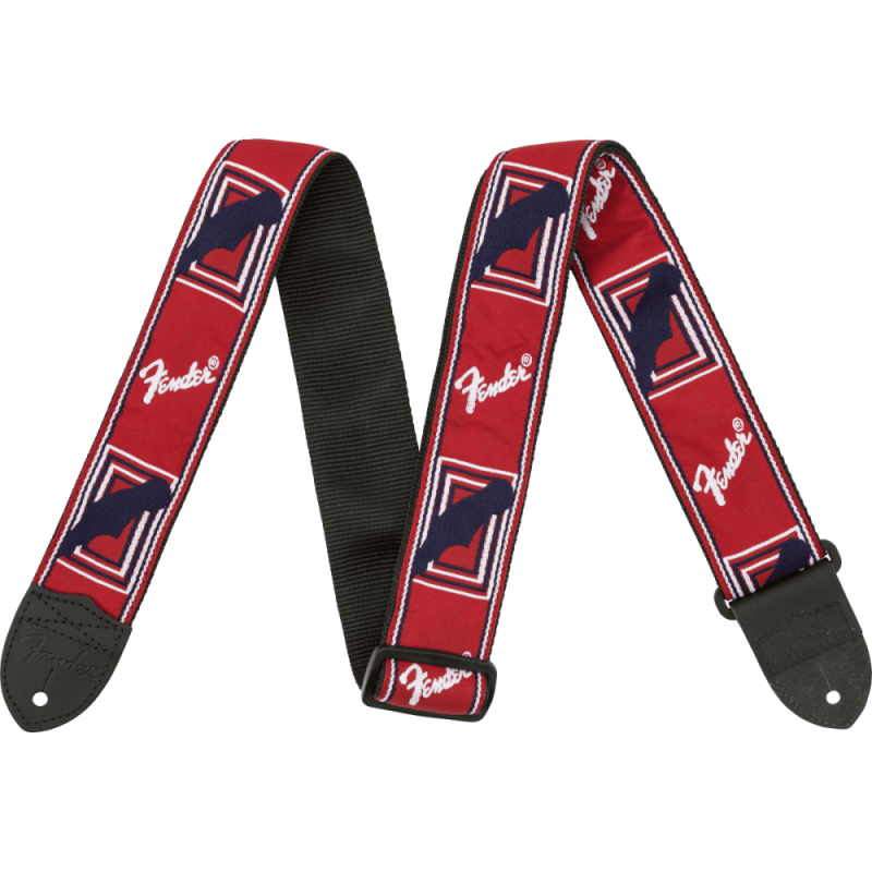 Гитарный ремень FENDER STRAP 2" MONOGRAMMED RED WHITE BLUE