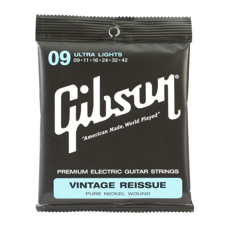 Набор струн GIBSON SEG-VR9 VINTAGE RE-ISSUE PURE NICKEL WOUND .009-.042