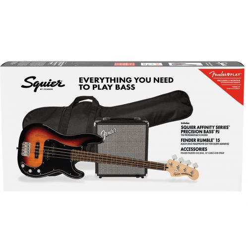 Гітарний набір з бас-гітарою SQUIER AFFINITY SERIES PRECISION BASS PJ PACK 3 COLOR SUNBURST