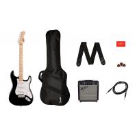 Гитарный набор с электрогитарой SQUIER SONIC STRATOCASTER PACK MN BLACK