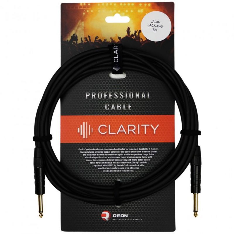  Кабель инструментальный Clarity JACK-JACK-B-G/5m