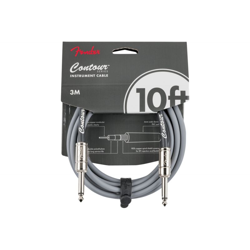 Кабель инструментальный Fender Cable Contour Series Instrument Cable 10' Inca Silver
