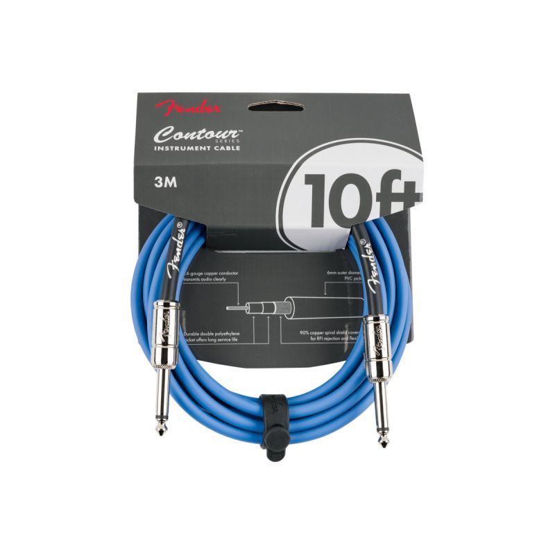 Кабель инструментальный Fender Cable Contour Series Instrument Cable 10' Lake Placid Blue