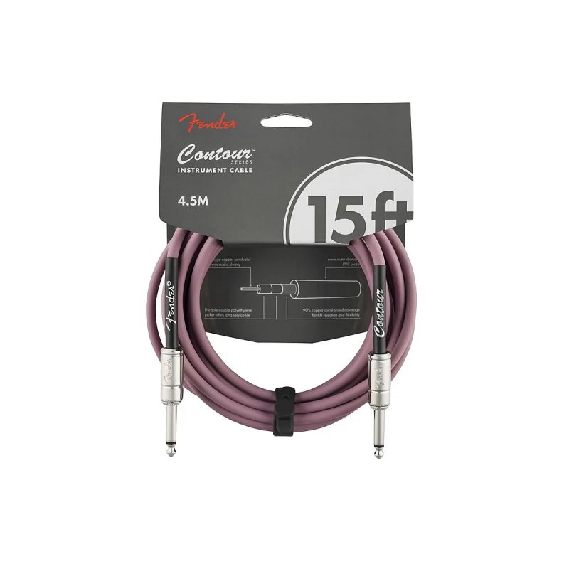 Кабель инструментальный Fender Cable Contour Series Instrument Cable 15' Burgundy Mist