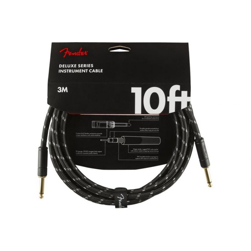  Кабель инструментальный Fender Cable Deluxe Series 10' Black Tweed