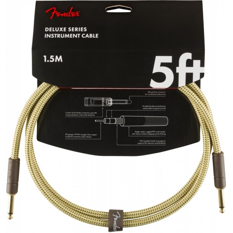  Кабель инструментальный Fender Cable Deluxe Series 5' Tweed