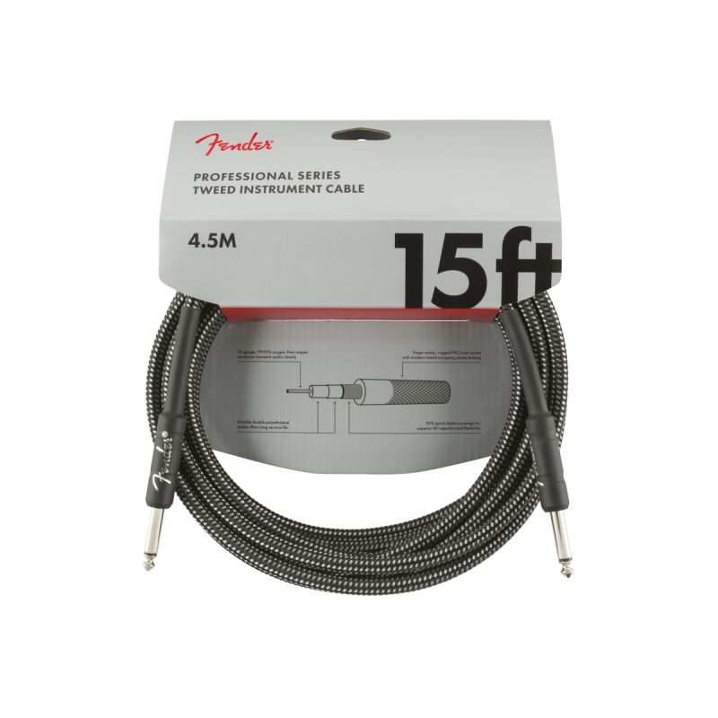  Кабель инструментальный Fender Cable Professional Series 15' Grey Tweed