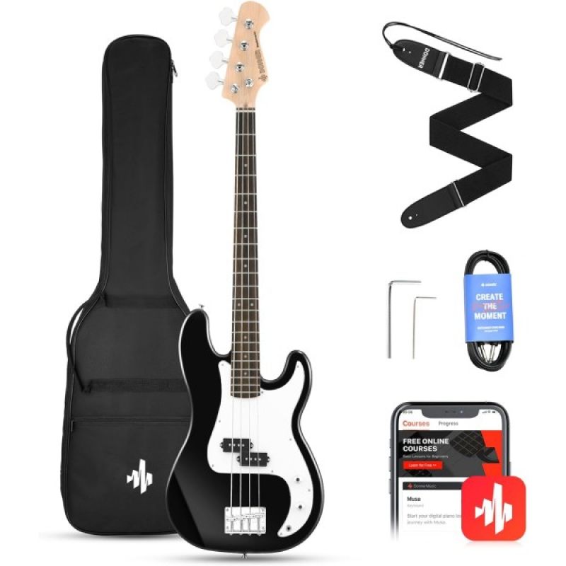 Комплект для бас-гитары Donner Music DPB-510 Electric Bass Guitar Black EC1228 Комплект для бас-гитары Donner Music DPB-510 Electric Bass Guitar Black EC1228