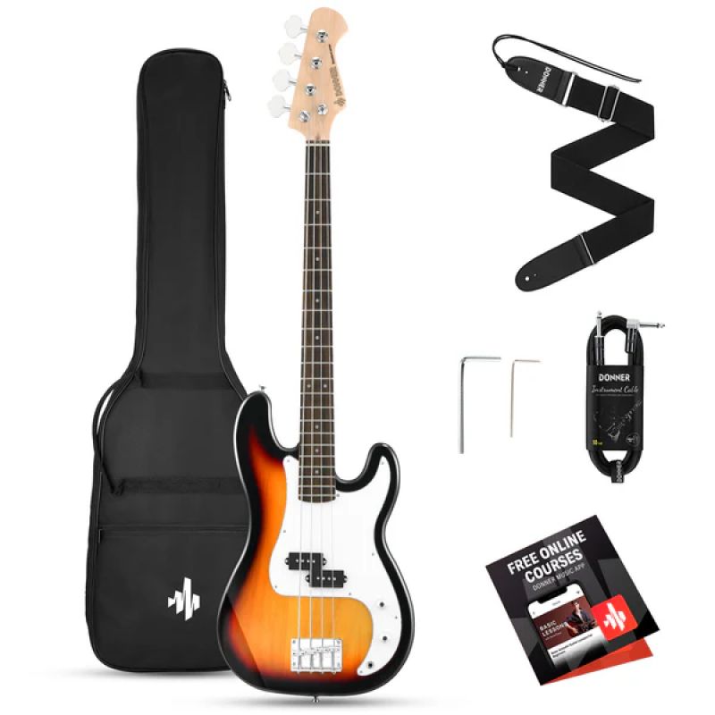 Комплект для бас-гитары Donner Music DPB-510 Electric Bass Guitar Sunburst EC1227