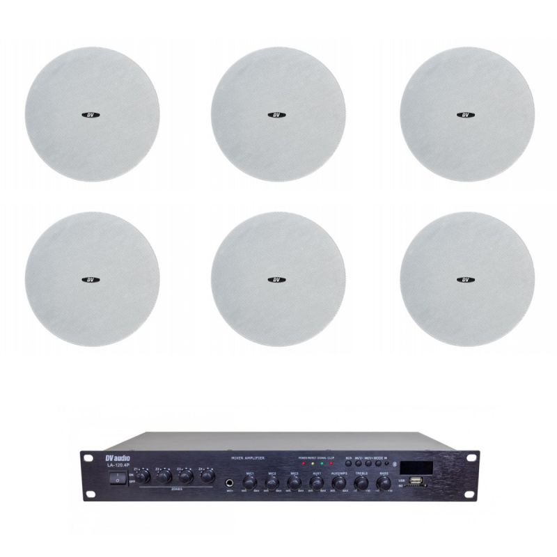 Комплект звука DV audio LA1206CMG8W для помещения до 80м.кв.