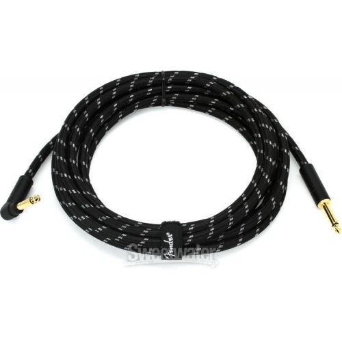 FENDER CABLE DELUXE SERIES 15' ANGLED BLACK TWEED