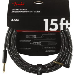FENDER CABLE DELUXE SERIES 15' ANGLED BLACK TWEED