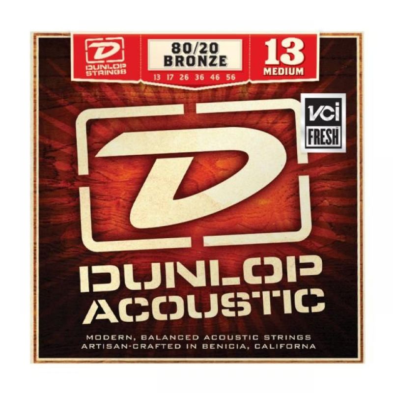 Струни для гітари DUNLOP DAB1356 80/20 BRONZE MEDIUM (13-56)