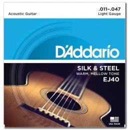 Струни для гітари D`ADDARIO EJ40 SILK &amp; STEEL FOLK 11-47