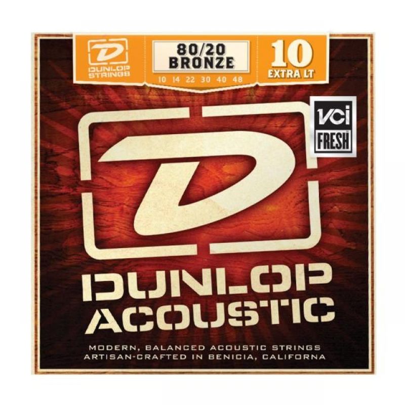 Струны для гитары DUNLOP DAB1048 80/20 BRONZE EXTRA LIGHT (10-48)
