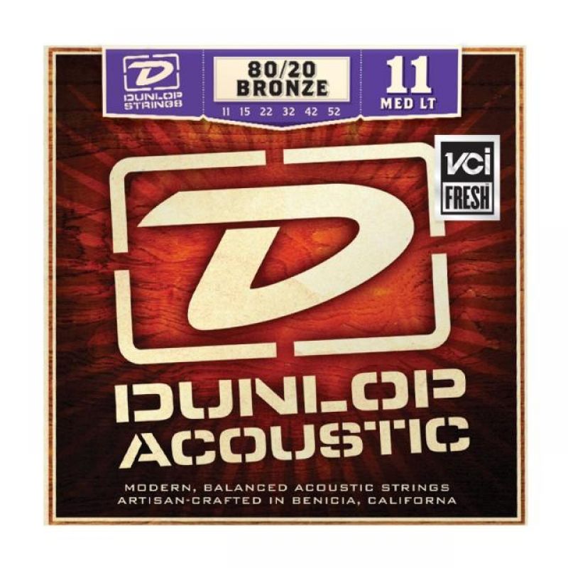 Струни для гітари DUNLOP DAB1152 80/20 BRONZE MEDIUM LIGHT (11-52)