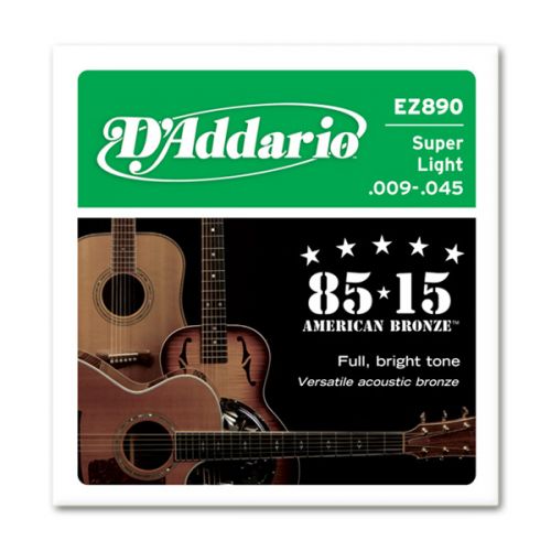 Струни для гітари D`ADDARIO EZ890 BRONZE SUPER LIGHT 9-45