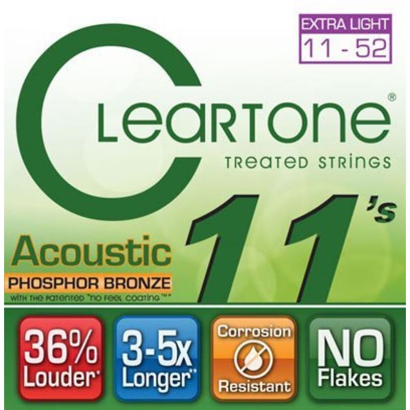 Струни для гітари CLEARTONE 7411 ACOUSTIC PHOSPHOR BRONZE EXTRA LIGHT 11-52