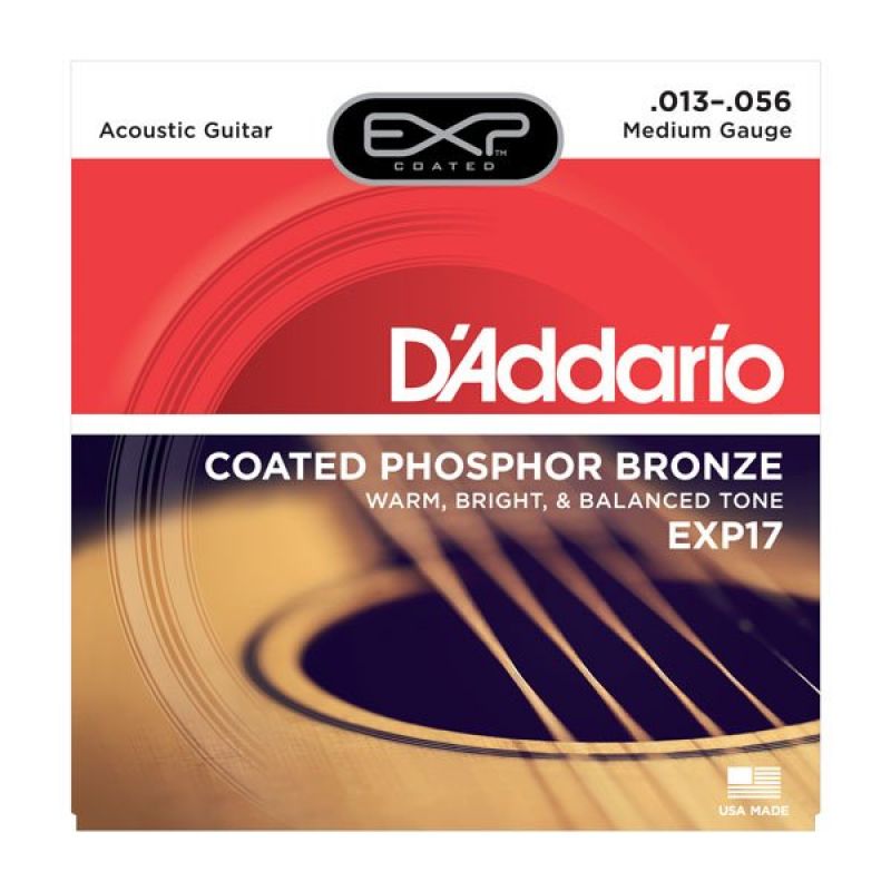 Струны для гитары D`ADDARIO EXP17 EXP PHOSPHOR BRONZE LIGHT 13-56