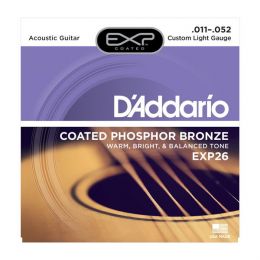 Струни для гітари D`ADDARIO EXP26 EXP PHOSPHOR BRONZE CUSTOM LIGHT 11-52