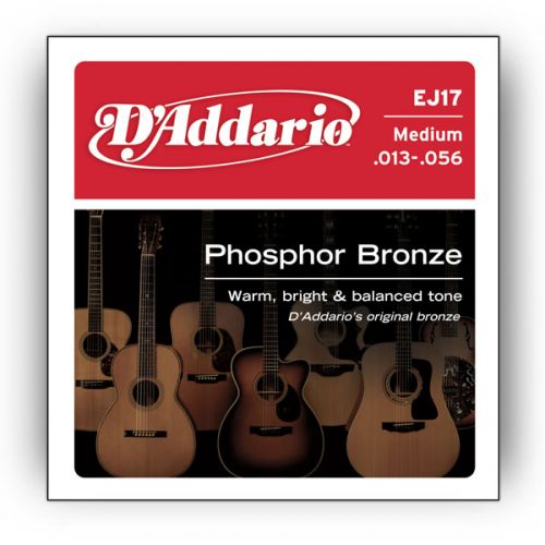 Струни для гітари D`ADDARIO EJ17 PHOSPHOR BRONZE MEDIUM 13-56