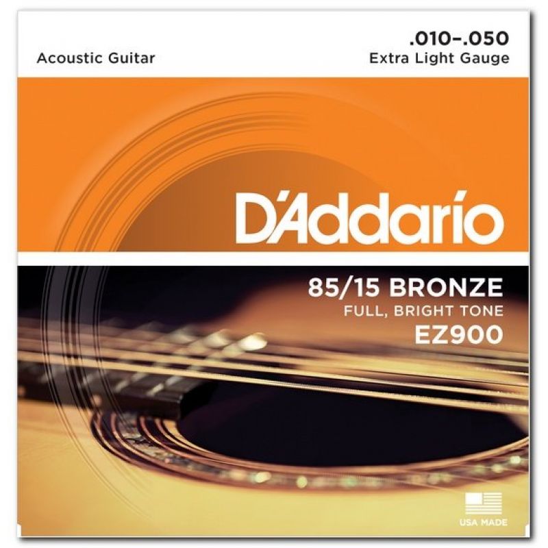 Струны для гитары D`ADDARIO EZ900 BRONZE EXTRA LIGHT 10-50