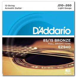 Струны для гитары D`ADDARIO EZ940 BRONZE MEDIUM 12 STRINGS 10-50