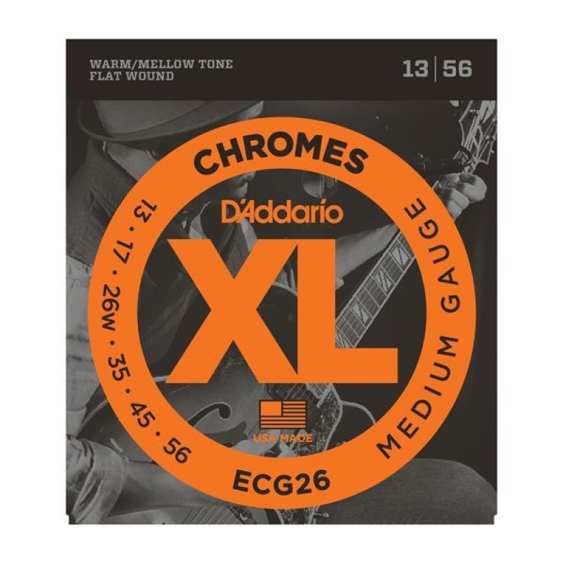 Струны для гитары D`ADDARIO ECG26 XL XL CHROMES MEDIUM (13-56)