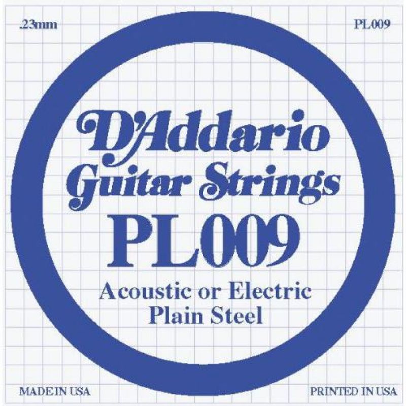 Струны для гитары D`ADDARIO PL009 Plain Steel 009