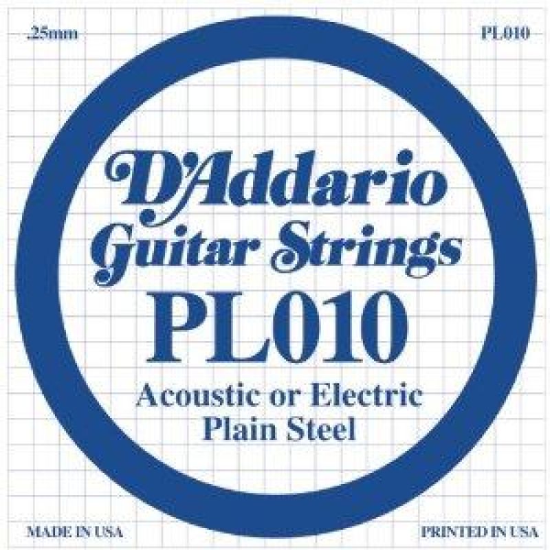 Струны для гитары D`ADDARIO PL010 Plain Steel 010