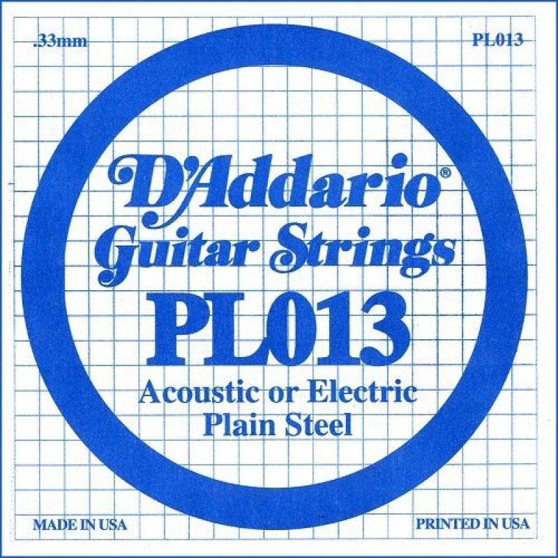 Струни для гітари D`ADDARIO PL013 Plain Steel 013