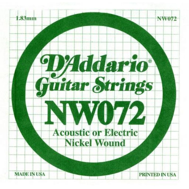 Струны для гитары D`ADDARIO NW072 XL Nickel Wound 072