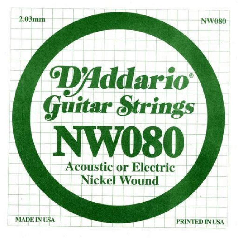 Струни для гітари D`ADDARIO NW080 XL Nickel Wound 080