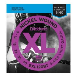 Струни для гітари D`ADDARIO EXL120BT XL NICKEL BALANCED TENSION, SUPER LIGHT (09-40)