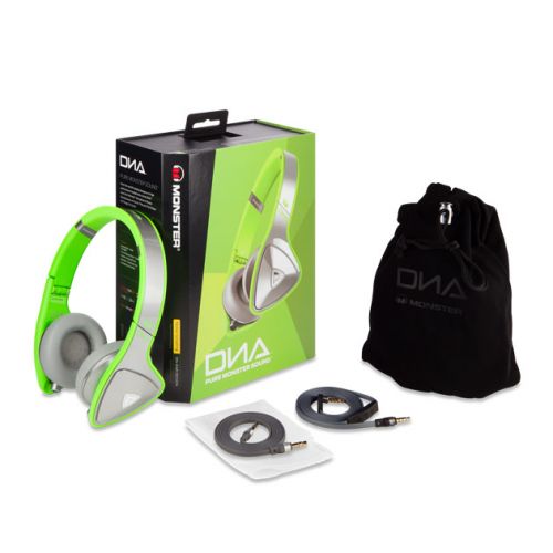 Monster® DNA Neon On-Ear Headphones - Silver on Neon Green наушники