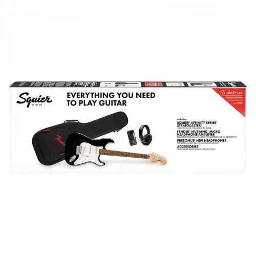 Гитарный набор с электрогитарой SQUIER AFFINITY SERIES STRATOCASTER MUSTANG MICRO PACK
