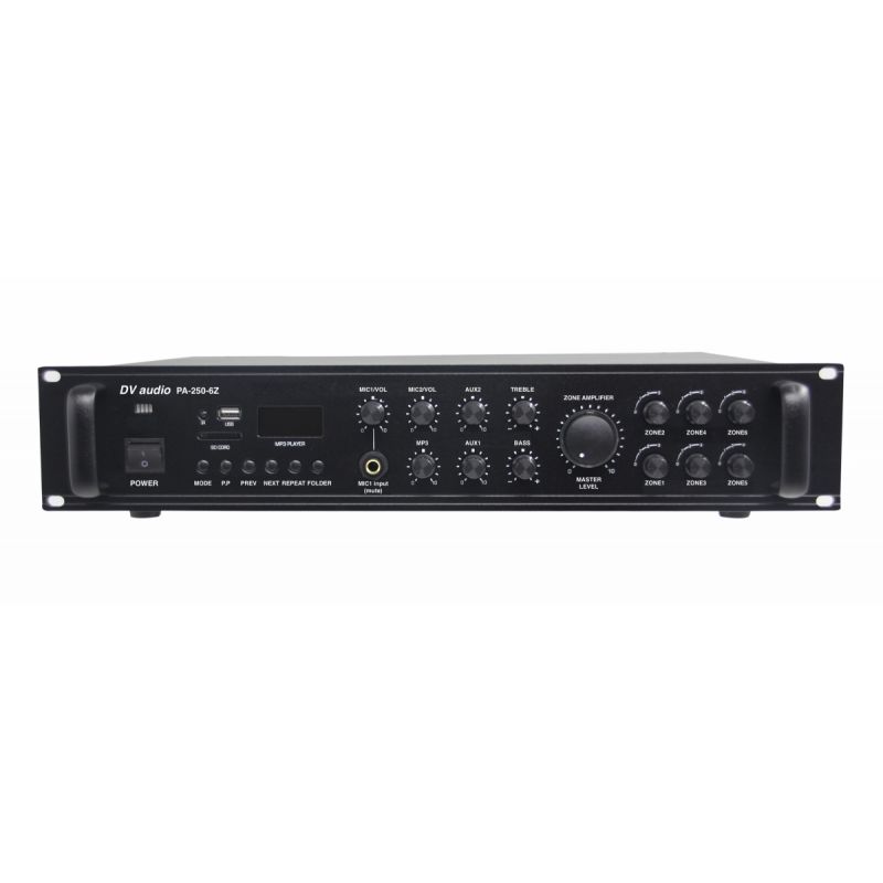 Трансляционный микшер-усилитель с USB DV audio PA-250-6Z