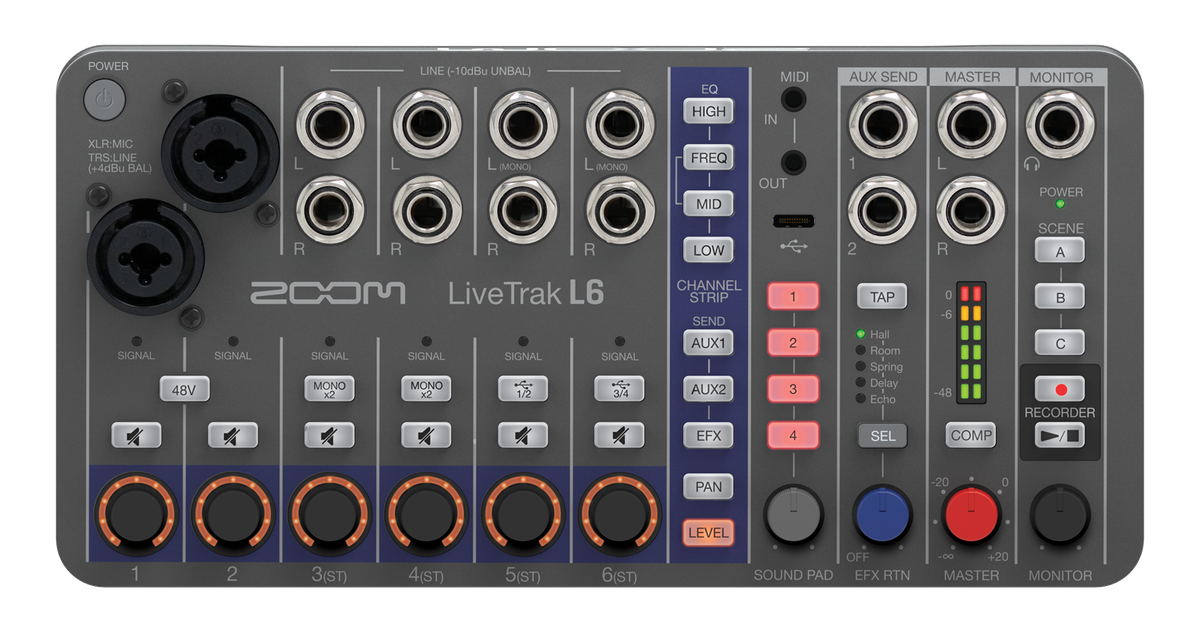 DTM・DAW LivetrackL6 ◁ Цифровой микшерный пульт Zoom LiveTrak L-6 • лучшая цена
