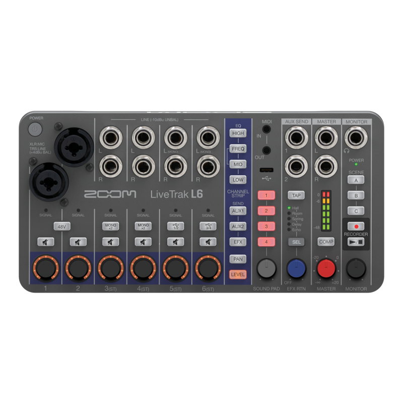 Цифровой микшерный пульт Zoom LiveTrak L-6